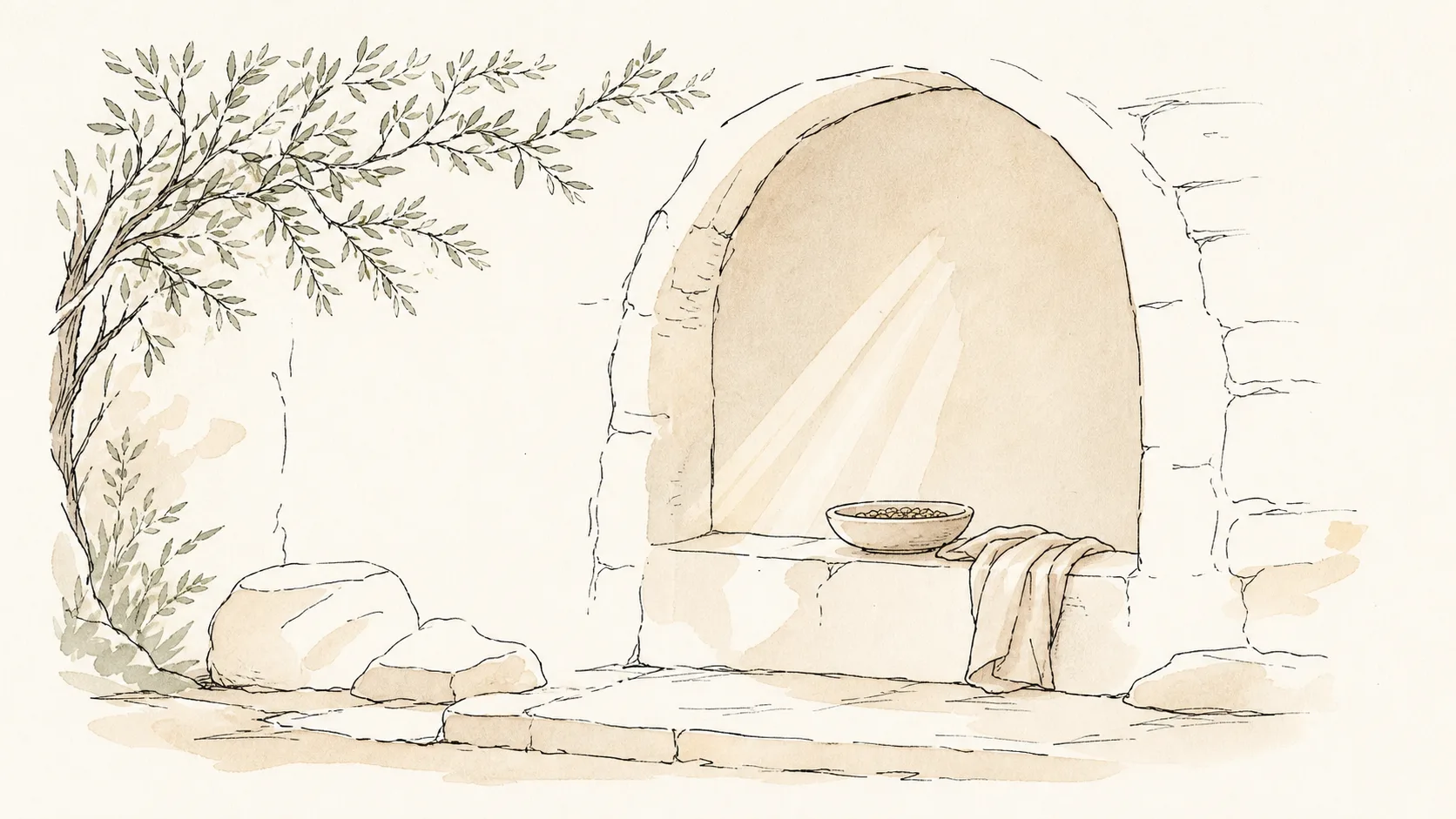 A quiet sanctuary niche with provision and morning light